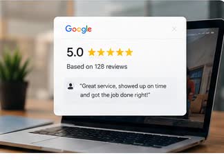 Google review rating card