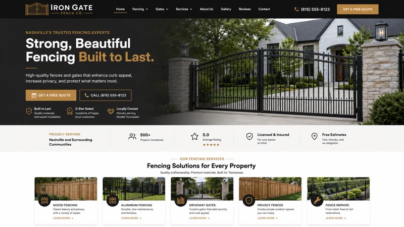 Iron Gate Fence website