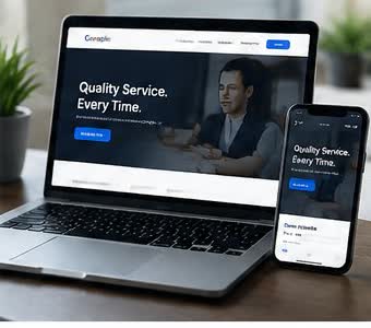 Web design and development mockup