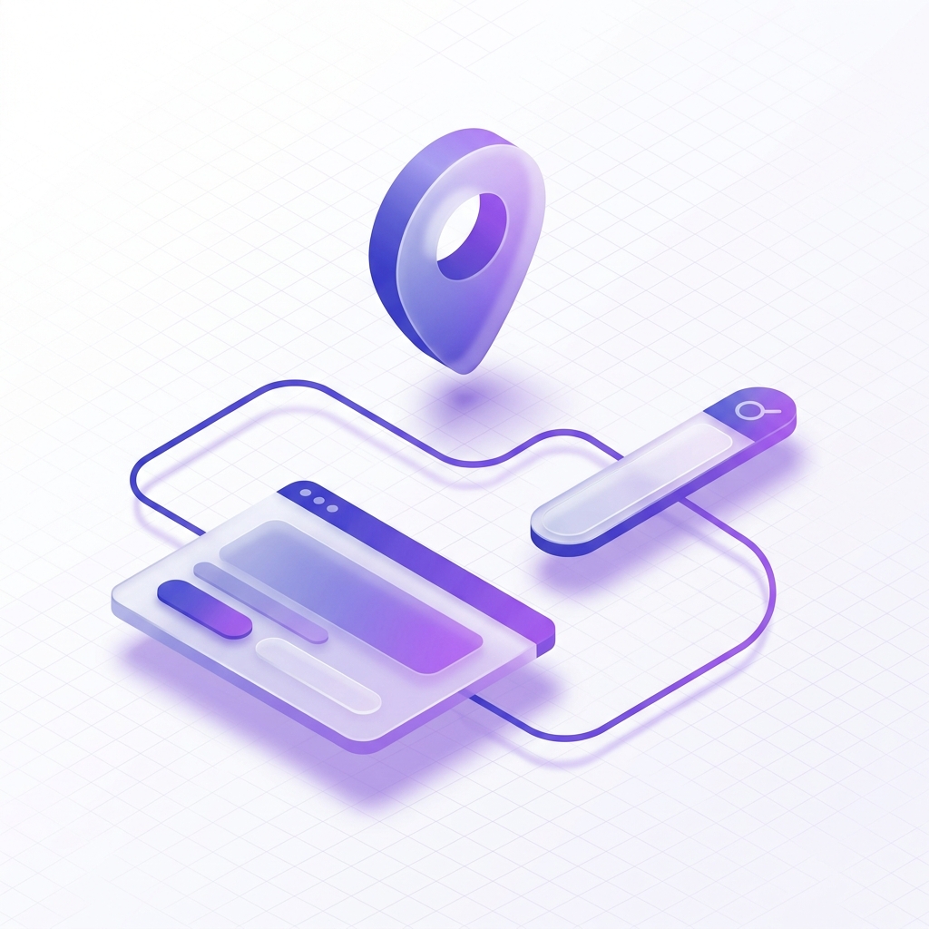 Local SEO and web design illustration